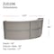 Linea Italia Curved Reception Desk with Counter, 2 Units, 124 inW x 49 inD, Ash ZUD296 - alternate 2